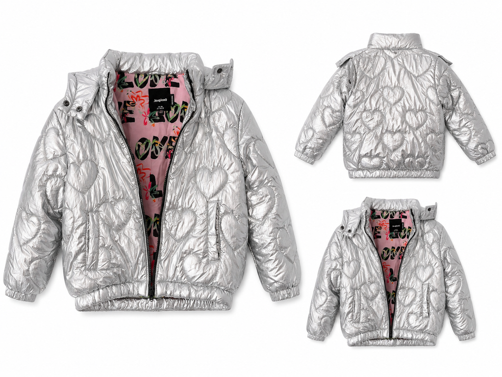 Chaqueta Desigual plateada talla 6/8