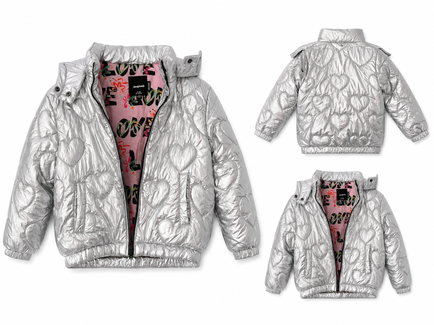 Chaqueta Desigual plateada talla 6/8